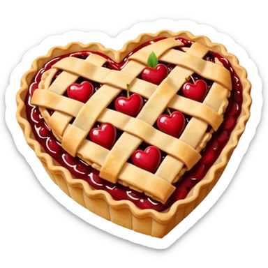 Heart-shaped cherry pie  sticker