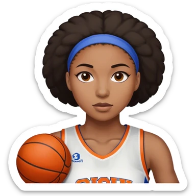 Female black basketball player with #3 SU jersey  sticker