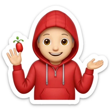 worm in a red hoodie sticker