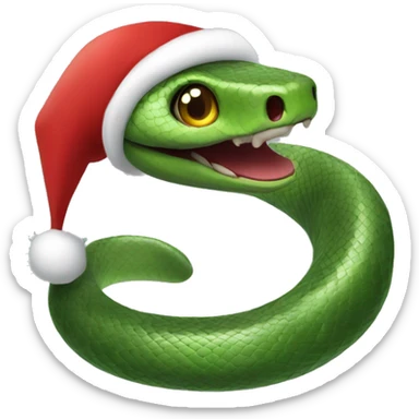 A snake in a Santa Claus hat sticker