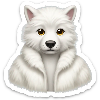 white fur coat without human sticker