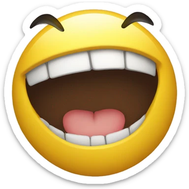 Yellow emoji open mouth no teeth with eyes looking up sticker