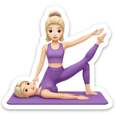Cute girl doing pilates exercises sticker