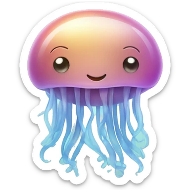 Jellyfish with a cute smile  sticker