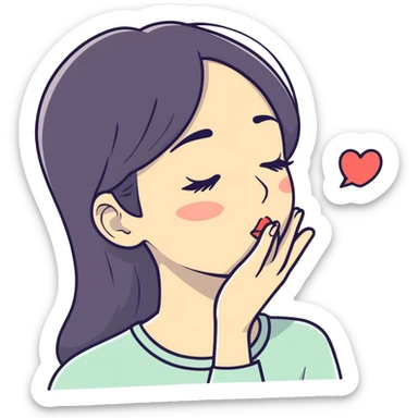 Blowing a kiss  sticker