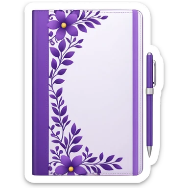 journal white and purple sticker