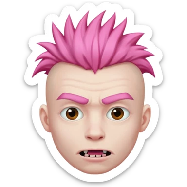guy with pink mohawk who has his mouth stitched shut sticker