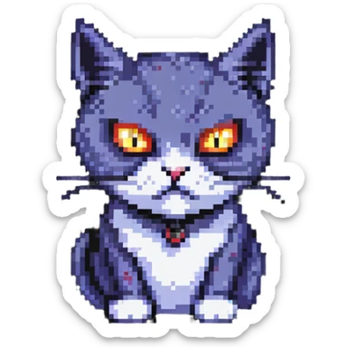 evil British cat sticker