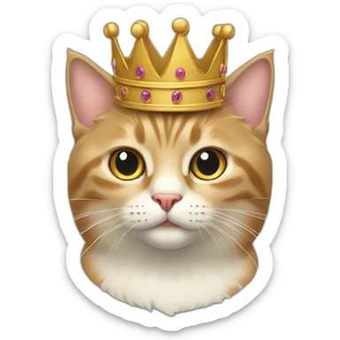 cat with crown hat sticker