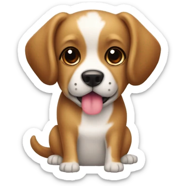 perrita cafecon las orejas paradas y perrita negra y una perrita cafe mas gordita sticker