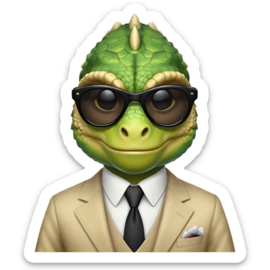 capitalist iguana banker godfather with black sunglasses satirical sticker