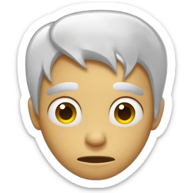 He feels a headache and holds his head sticker