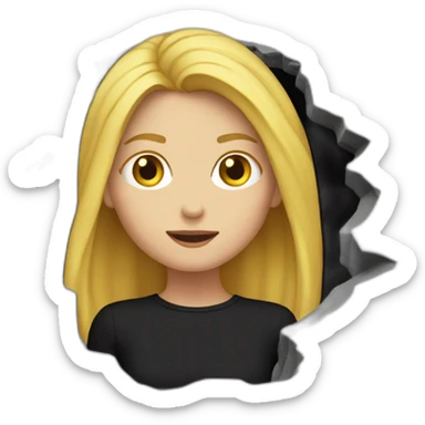 blonde-girl-disappearing-in-black-hole-in-the-ground sticker