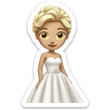 Beautiful finish blonde girl with long wedding dress sticker