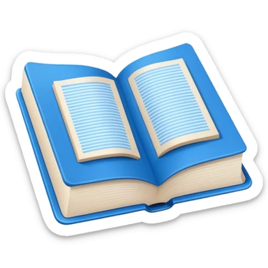 Opened book blue sticker