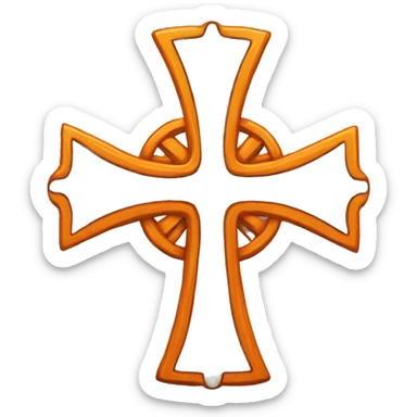 gothic cross orange sticker