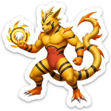 Electabuzz-Blaziken-fusion, full body sticker