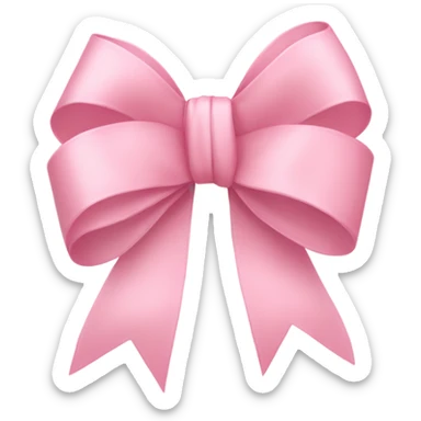 light pink ribbon bow sticker