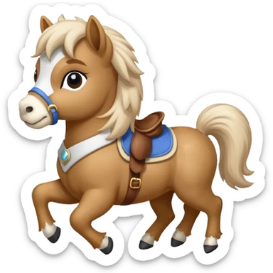 shi tzu riding a pony sticker