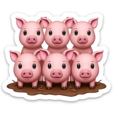group of pigs sticker