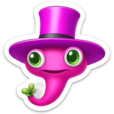Pink peashooter With magician hat sticker