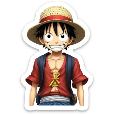 monkey d luffy sorprendido version manga sticker