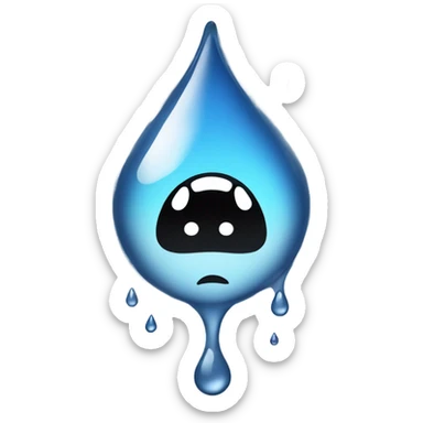 Water drops, but white sticker