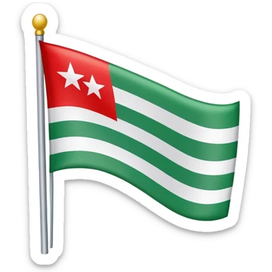  three horizontal stripes: green at the top, white in the middle with three red stars, and black at the bottom. sticker