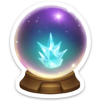 glowing crystal ball with sparkles sticker