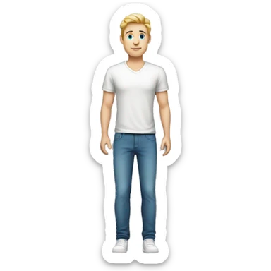 white man , blue eye, handsome man masculine, full body  sticker