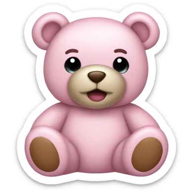 Light pink teddy beat sticker