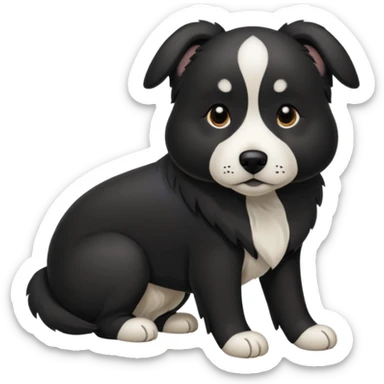 Chien noir avec poitrine et patte avant droite blanche sticker