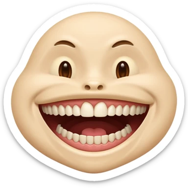 a face with a large opened mouth sticker