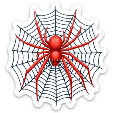simple Red spider web, no spider just the web sticker