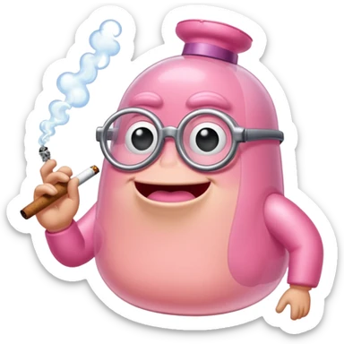 Bubble bass smoking weed sticker