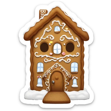 Gingerbreadhouse with eyes and smile sticker