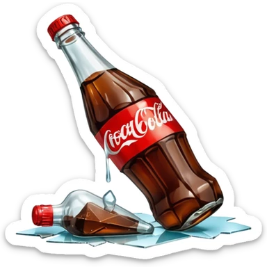 broken bottle of coca cola sticker