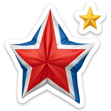 Bandera gallega con una estrella roja en el medio sticker