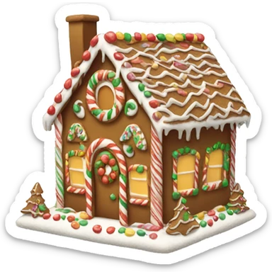 decorated gingerbread house  sticker