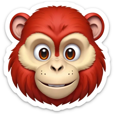 Red monkey saying Oh sticker