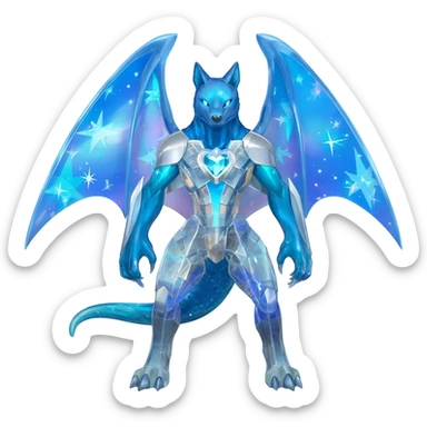 Shiny Starry Dialga-Nargacuga-Silvally-Digimon-fusion-creature, full body sticker