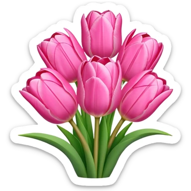 Bouquet of pink tulips sticker