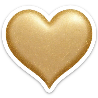 Beige heart with gold glitter sticker