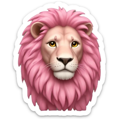 Realistic pink full body lion  sticker