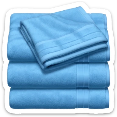 blue hotel room towel sticker