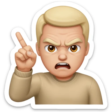 A angry face flipping off somebody sticker