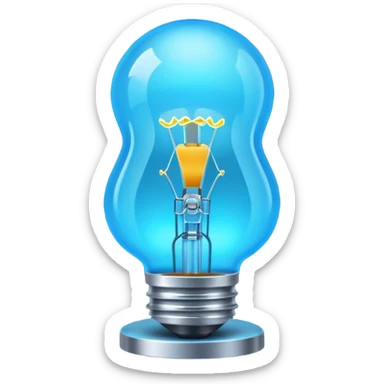 1980s neon light blue lighting lamp sticker