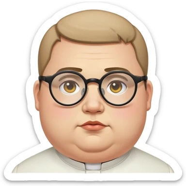 Fat young priest that is fat and has glasses sticker