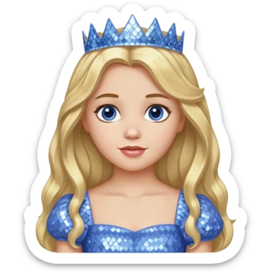 Princess Dorothy Gale from Oz with long blonde hair, periwinkle sequin outfit sticker