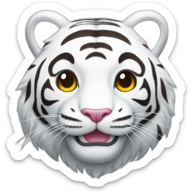 japanese Sanrio like white tiger mascot more simply sticker